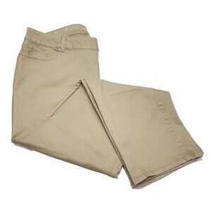 Talbots Straight Leg  Jeans Women's Tan Coral Color Stretch Denim Pants Size 16